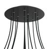 Lampenbaldachin XXL Rose-One rund, 12 Löcher + 4 Seitenlöcher, Ø 40 cm – Schwarz matt, Schwarz