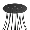 Lampenbaldachin XXL Rose-One rund, 14 Löcher + 4 Seitenlöcher, Ø 40 cm – Schwarz matt, Schwarz