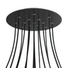 Lampenbaldachin XXL Rose-One rund, 15 Löcher + 4 Seitenlöcher, Ø 40 cm – Schwarz matt, Weiss