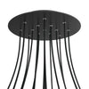 Lampenbaldachin XXL Rose-One rund, 15 Löcher + 4 Seitenlöcher, Ø 40 cm – Schwarz matt, Schwarz