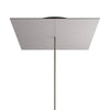 Lampenbaldachin XXL Rose-One quadratisch, 1 Loch + 4 Seitenlöcher, 40 × 40 cm – Stahl satiniert, Schwarz