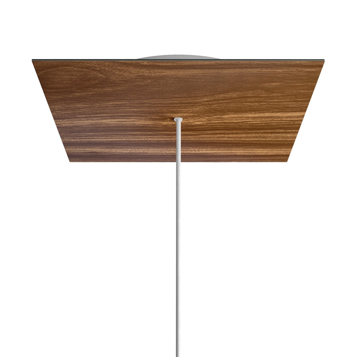 Lampenbaldachin XXL Rose-One quadratisch, 1 Loch + 4 Seitenlöcher, 40 × 40 cm – Holz-Optik, Weiss