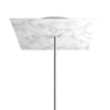 Lampenbaldachin XXL Rose-One quadratisch, 1 Loch + 4 Seitenlöcher, 40 × 40 cm – Marmor-Optik Carrara, Weiss
