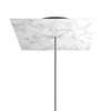 Lampenbaldachin XXL Rose-One quadratisch, 1 Loch + 4 Seitenlöcher, 40 × 40 cm – Marmor-Optik Carrara, Schwarz
