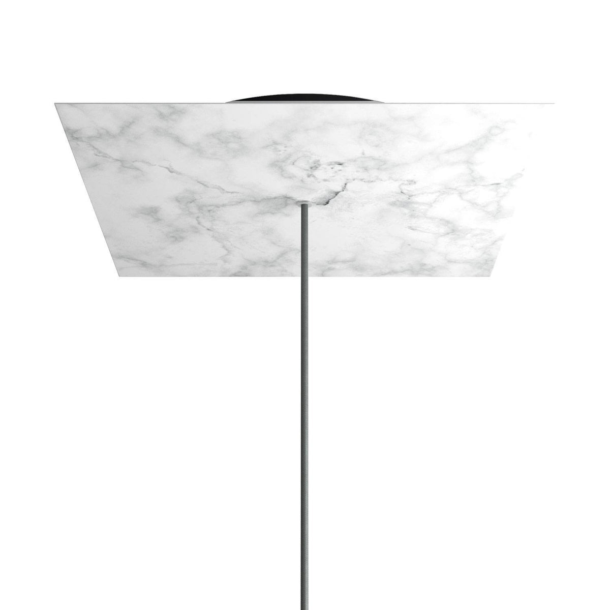Lampenbaldachin XXL Rose-One quadratisch, 1 Loch + 4 Seitenlöcher, 40 × 40 cm – Marmor-Optik Carrara, Schwarz