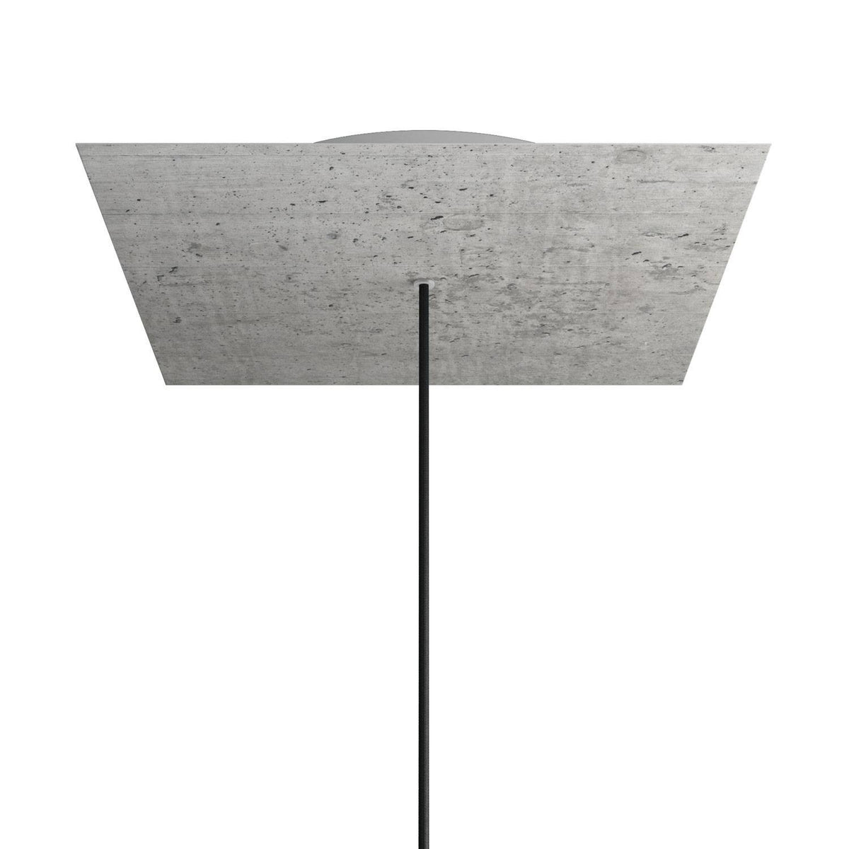 Lampenbaldachin XXL Rose-One quadratisch, 1 Loch + 4 Seitenlöcher, 40 × 40 cm – Beton-Optik, Weiss