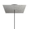 Lampenbaldachin XXL Rose-One quadratisch, 1 Loch + 4 Seitenlöcher, 40 × 40 cm – Beton-Optik, Schwarz