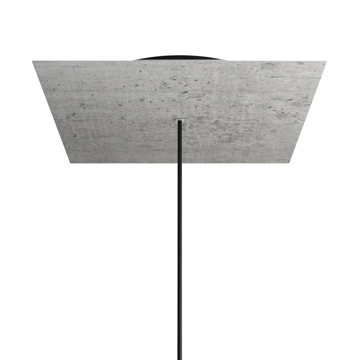 Lampenbaldachin XXL Rose-One quadratisch, 1 Loch + 4 Seitenlöcher, 40 × 40 cm – Beton-Optik, Schwarz