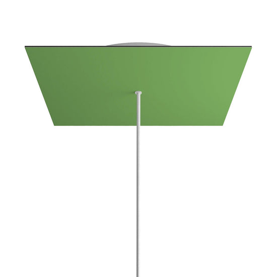 Lampenbaldachin XXL Rose-One quadratisch, 1 Loch + 4 Seitenlöcher, 40 × 40 cm – Wiesengrün, Weiss