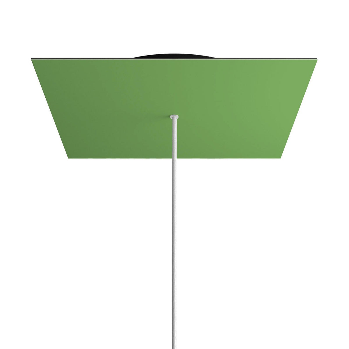 Lampenbaldachin XXL Rose-One quadratisch, 1 Loch + 4 Seitenlöcher, 40 × 40 cm – Wiesengrün, Schwarz