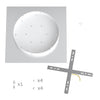 Lampenbaldachin XXL Rose-One quadratisch, 1 Loch + 4 Seitenlöcher, 40 × 40 cm – Weiss matt, Weiss