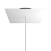 Lampenbaldachin XXL Rose-One quadratisch, 1 Loch + 4 Seitenlöcher, 40 × 40 cm – Weiss matt, Schwarz