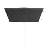 Lampenbaldachin XXL Rose-One quadratisch, 1 Loch + 4 Seitenlöcher, 40 × 40 cm – Schwarz matt, Weiss