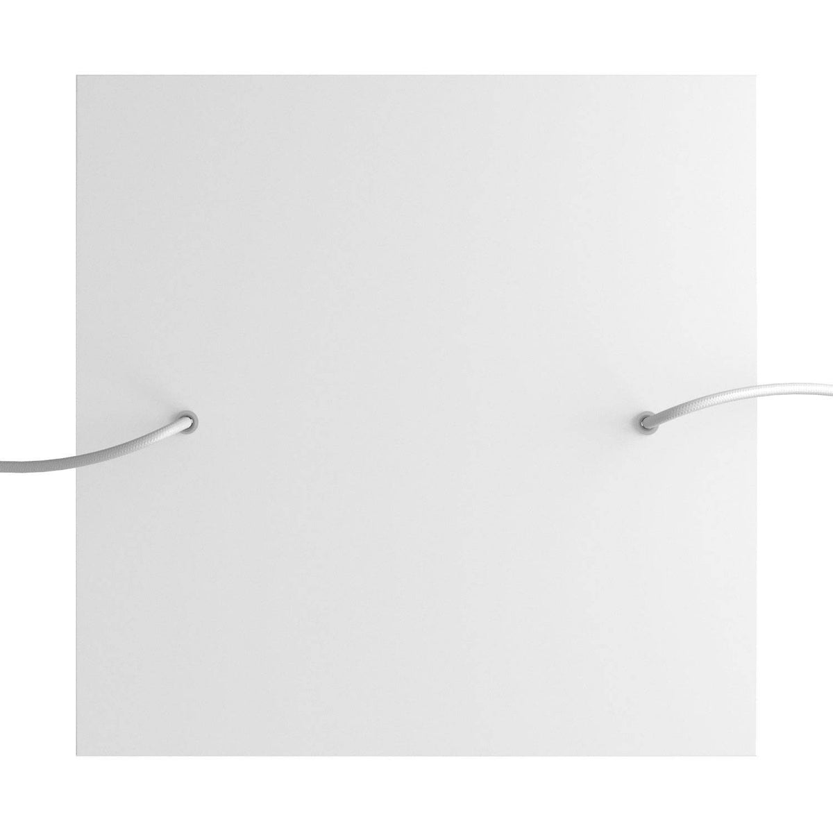 Lampenbaldachin XXL Rose-One quadratisch, 2 Löcher + 4 Seitenlöcher, 40 × 40 cm – Weiss matt, Weiss