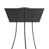 Lampenbaldachin XXL Rose-One quadratisch, 3 Löcher + 4 Seitenlöcher, 40 × 40 cm – Schwarz matt, Schwarz