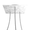 Lampenbaldachin XXL Rose-One quadratisch, 3 Löcher + 4 Seitenlöcher, 40 × 40 cm – Marmor-Optik Carrara, Weiss