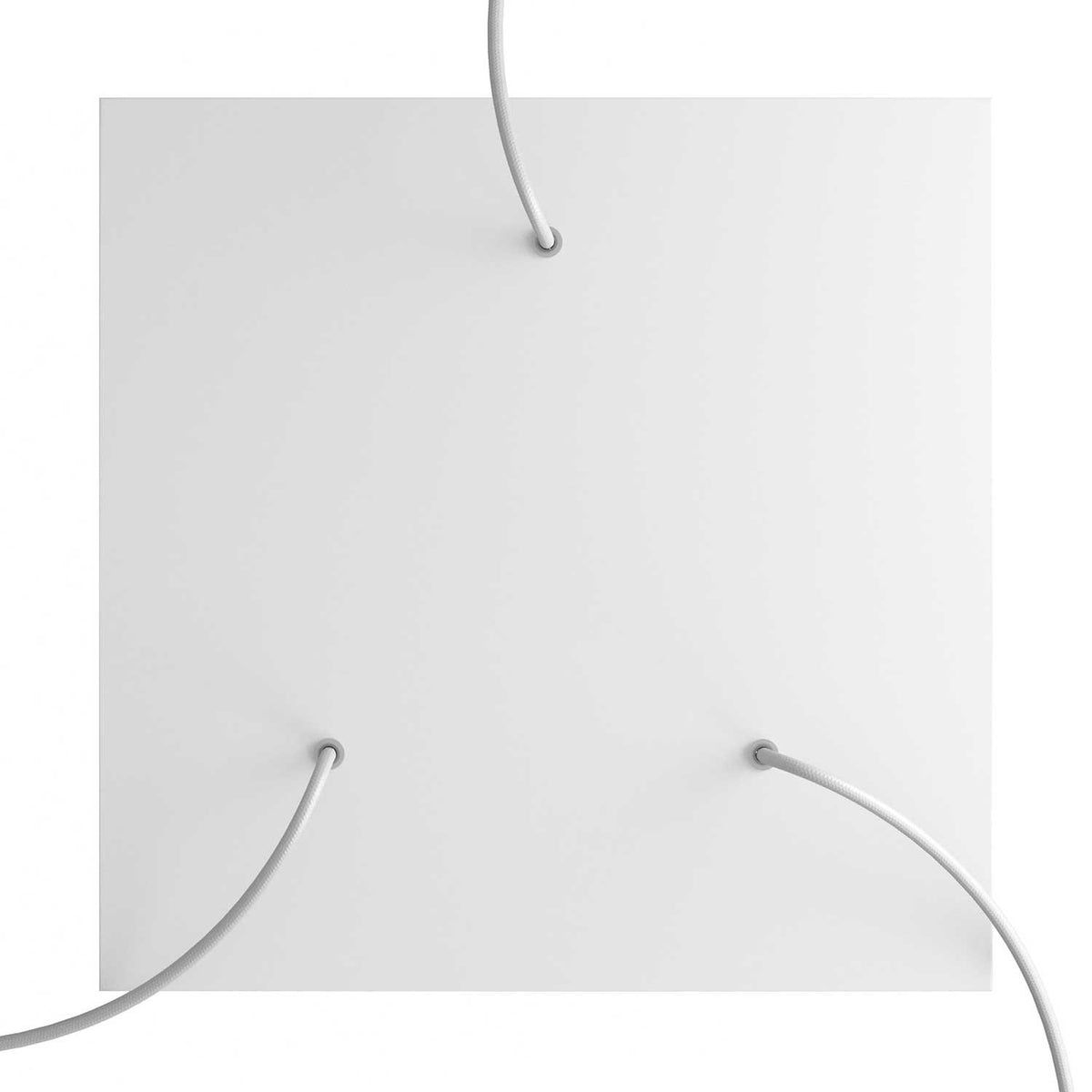 Lampenbaldachin XXL Rose-One quadratisch, 3 Löcher + 4 Seitenlöcher, 40 × 40 cm – Weiss matt, Weiss