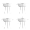 Lampenbaldachin XXL Rose-One quadratisch, 3 Löcher + 4 Seitenlöcher, 40 × 40 cm – Weiss matt, Weiss
