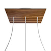 Lampenbaldachin XXL Rose-One quadratisch, 3 Löcher in Linie + 4 Seitenlöcher, 40 × 40 cm – Holz-Optik, Weiss
