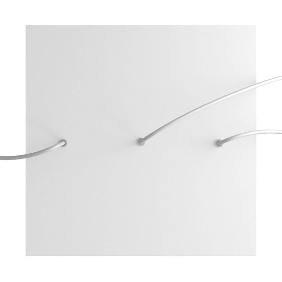 Lampenbaldachin XXL Rose-One quadratisch, 3 Löcher in Linie + 4 Seitenlöcher, 40 × 40 cm – Weiss matt, Weiss