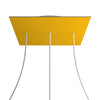 Lampenbaldachin XXL Rose-One quadratisch, 3 Löcher in Linie + 4 Seitenlöcher, 40 × 40 cm – Senfgelb, Weiss