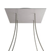 Lampenbaldachin XXL Rose-One quadratisch, 4 Löcher + 4 Seitenlöcher, 40 × 40 cm – Stahl satiniert, Weiss