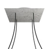 Lampenbaldachin XXL Rose-One quadratisch, 4 Löcher + 4 Seitenlöcher, 40 × 40 cm – Beton-Optik, Weiss