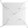 Lampenbaldachin XXL Rose-One quadratisch, 5 Löcher + 4 Seitenlöcher, 40 × 40 cm – Weiss matt, Weiss