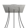 Lampenbaldachin XXL Rose-One quadratisch, 5 Löcher + 4 Seitenlöcher, 40 × 40 cm – Beton-Optik, Weiss