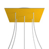 Lampenbaldachin XXL Rose-One quadratisch, 5 Löcher + 4 Seitenlöcher, 40 × 40 cm – Senfgelb, Weiss