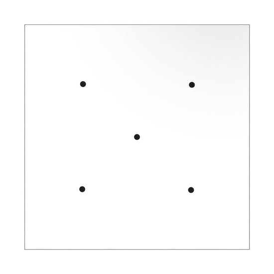 Lampenbaldachin XXL Rose-One quadratisch, 5 Löcher + 4 Seitenlöcher, 40 × 40 cm – Weiss matt, Weiss
