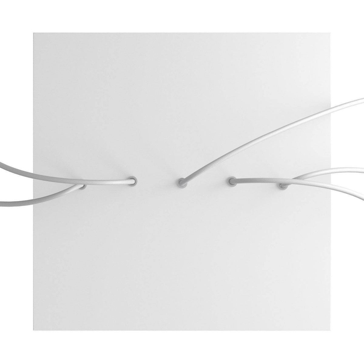 Lampenbaldachin XXL Rose-One quadratisch, 5 Löcher in Linie + 4 Seitenlöcher, 40 × 40 cm – Weiss matt, Weiss