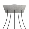 Lampenbaldachin XXL Rose-One quadratisch, 5 Löcher in Linie + 4 Seitenlöcher, 40 × 40 cm – Beton-Optik, Weiss