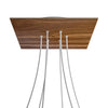 Lampenbaldachin XXL Rose-One quadratisch, 6 Löcher + 4 Seitenlöcher, 40 × 40 cm – Holz-Optik, Weiss