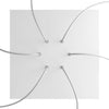 Lampenbaldachin XXL Rose-One quadratisch, 6 Löcher + 4 Seitenlöcher, 40 × 40 cm – Weiss matt, Weiss