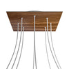 Lampenbaldachin XXL Rose-One quadratisch, 8 Löcher + 4 Seitenlöcher, 40 × 40 cm – Holz-Optik, Weiss