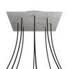 Lampenbaldachin XXL Rose-One quadratisch, 8 Löcher + 4 Seitenlöcher, 40 × 40 cm – Beton-Optik, Weiss