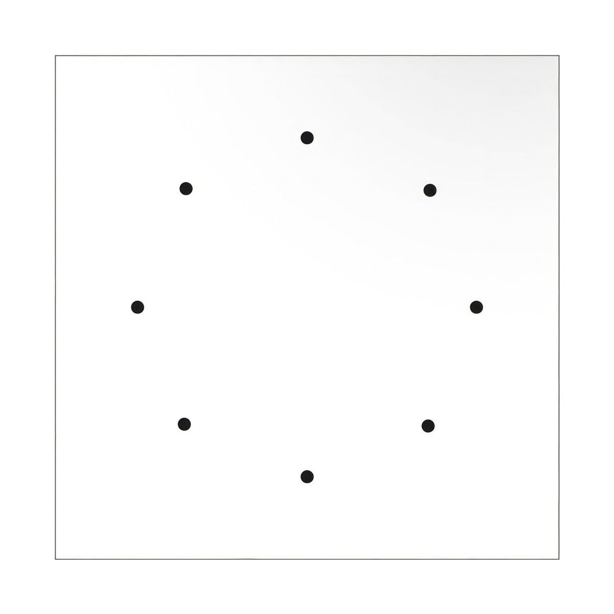 Lampenbaldachin XXL Rose-One quadratisch, 8 Löcher + 4 Seitenlöcher, 40 × 40 cm – Weiss matt, Weiss