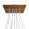 Lampenbaldachin XXL Rose-One quadratisch, 9 Löcher in X-Form + 4 Seitenlöcher, 40 × 40 cm – Holz-Optik, Weiss