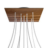 Lampenbaldachin XXL Rose-One quadratisch, 9 Löcher in X-Form + 4 Seitenlöcher, 40 × 40 cm – Holz-Optik, Schwarz