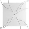 Lampenbaldachin XXL Rose-One quadratisch, 9 Löcher in X-Form + 4 Seitenlöcher, 40 × 40 cm – Weiss matt, Weiss