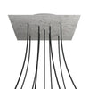 Lampenbaldachin XXL Rose-One quadratisch, 9 Löcher in X-Form + 4 Seitenlöcher, 40 × 40 cm – Beton-Optik, Weiss