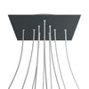 Lampenbaldachin XXL Rose-One quadratisch, 10 Löcher + 4 Seitenlöcher, 40 × 40 cm – Anthrazit, Weiss