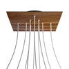 Lampenbaldachin XXL Rose-One quadratisch, 10 Löcher + 4 Seitenlöcher, 40 × 40 cm – Holz-Optik, Schwarz