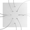 Lampenbaldachin XXL Rose-One quadratisch, 10 Löcher + 4 Seitenlöcher, 40 × 40 cm – Weiss matt, Weiss
