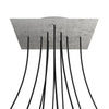 Lampenbaldachin XXL Rose-One quadratisch, 10 Löcher + 4 Seitenlöcher, 40 × 40 cm – Beton-Optik, Weiss