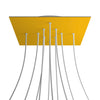 Lampenbaldachin XXL Rose-One quadratisch, 10 Löcher + 4 Seitenlöcher, 40 × 40 cm – Senfgelb, Weiss
