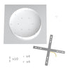 Lampenbaldachin XXL Rose-One quadratisch, 10 Löcher + 4 Seitenlöcher, 40 × 40 cm – Weiss matt, Weiss