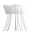 Lampenbaldachin XXL Rose-One quadratisch, 12 Löcher + 4 Seitenlöcher, 40 × 40 cm – Weiss matt, Weiss