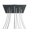 Lampenbaldachin XXL Rose-One quadratisch, 12 Löcher + 4 Seitenlöcher, 40 × 40 cm – Anthrazit, Weiss